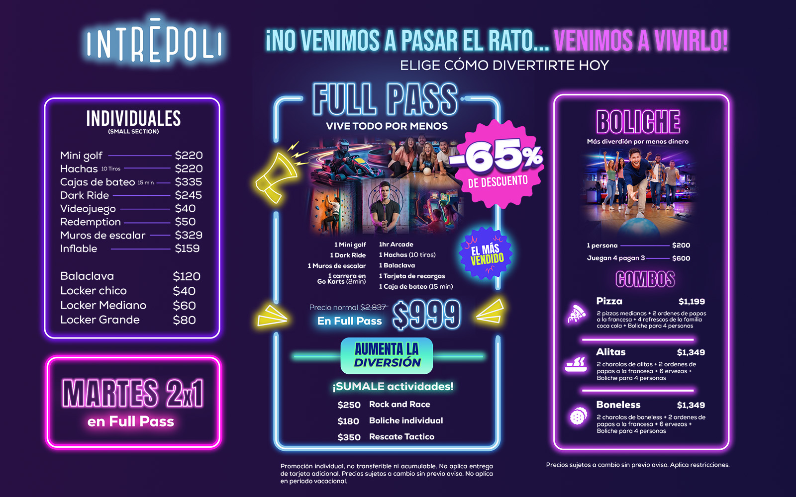 Menu para locales